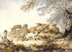 A Milkmaid And Cattle By A Tree