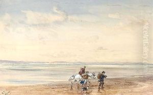 Figures Crossing The Sands by David Cox