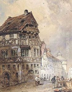 A Street Scene, Nuremberg by William Callow