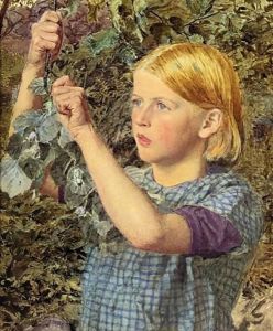 Girl Gathering Nuts