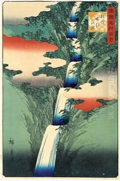 Sesshu Nunobiki No Taki. La Cascade De Nunobiki Dans La Province De Setsu - view 1