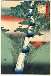 Sesshu Nunobiki No Taki. La Cascade De Nunobiki Dans La Province De Setsu by Utagawa or Ando Hiroshige