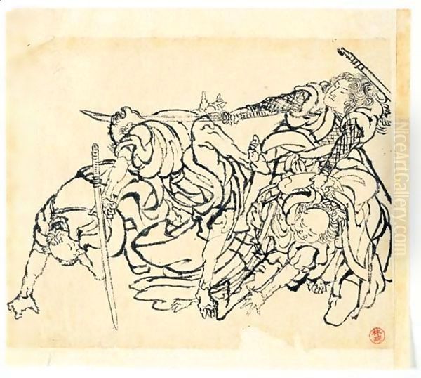 Dessin Lutte De Guerriers - view 1