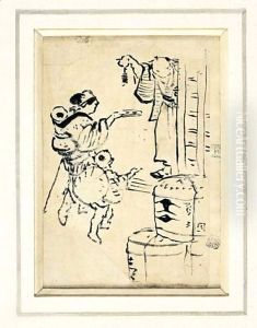 Dessin Une Femme Et Son Enfant Faisant L'Aumone
