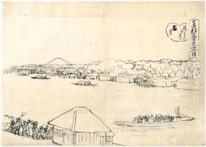 Le Retour De La Foire D'Asakusa. Dessin Preparatoire by Utagawa or Ando Hiroshige