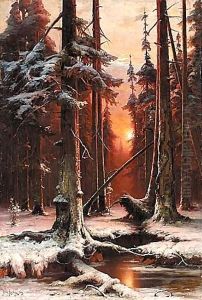 Forest At Sunset by Iulii Iul'evich (Julius) Klever
