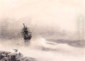 By The Shore In A Stormy Sea