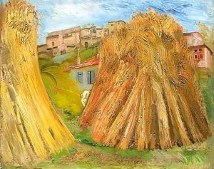 Haystacks by Boris Dmitrievich Grigoriev