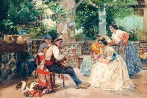 Los Guitarristas, Costumbres Valencianas (Guitar Players, Valencia) by Joaquin Sorolla Y Bastida