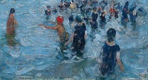 Personajes En La Playa (Children On The Beach) by Cecilio Pla