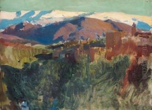 La Sierra Nevada Desde La Alhambra, Granada (Sierra Nevada From The Alhambra, Granada) by Joaquin Sorolla Y Bastida