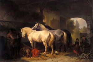 Four Horses In A Stable