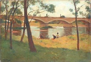 Le Pont A Mennetout Sur Cher by Paul Lecomte