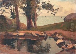 Arbre Et Trou D'Eau En Bord De Mer by Paul Lecomte