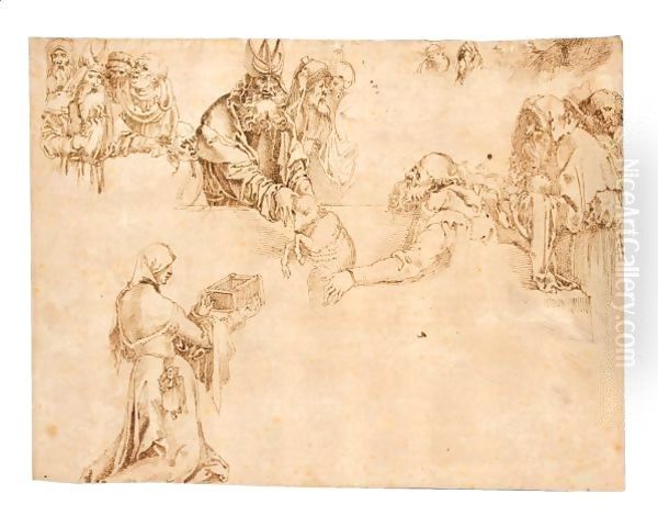 Sheet Of Figure Studies - view 1