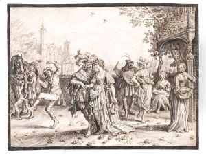 A Bridal Couple With Musicians And Dancers (An Allegory Of Happy Marriage) by Adriaen Pietersz. Van De Venne