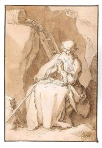 An Anchorite In Meditation by Abraham Bloemaert