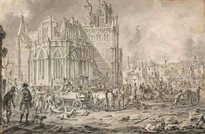 The Ruins Of Bergen Op Zoom After The Napoleonic Bombardment by Dirck Langendijk