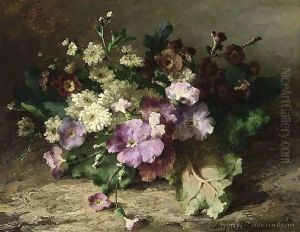A Still Life With Flowers On A Forest Floor by Margaretha Roosenboom