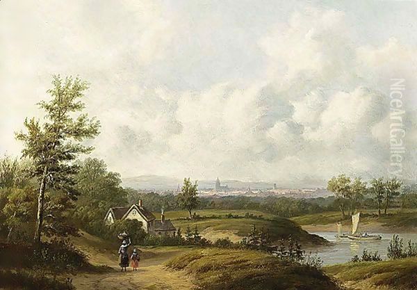 Travellers In A Summer Landscape - view 1