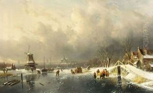 A Winter Landscape With Skaters, Haarlem In The Distance