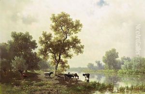 Watering Cows 3 by Willem Roelofs
