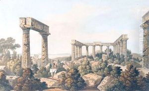 Interior Of The Temple Of Jupiter Panhellenios by Edward Dodwell
