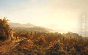 Sunset Over The Bosphorus by Remigius Adriannus van Haanen