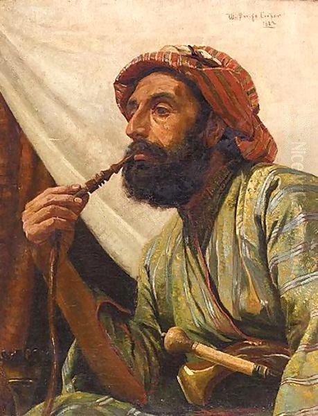 Portrait Of A Man Smoking A Hookah - view 1