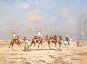 A Caravan Crossing The Desert by Victor Pierre Huguet