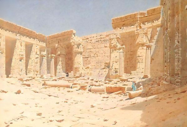 View Of The Interior Of The Temple Of Medinet-Habou, Thebes - view 1