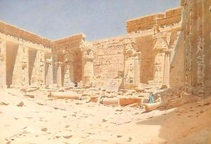 View Of The Interior Of The Temple Of Medinet-Habou, Thebes