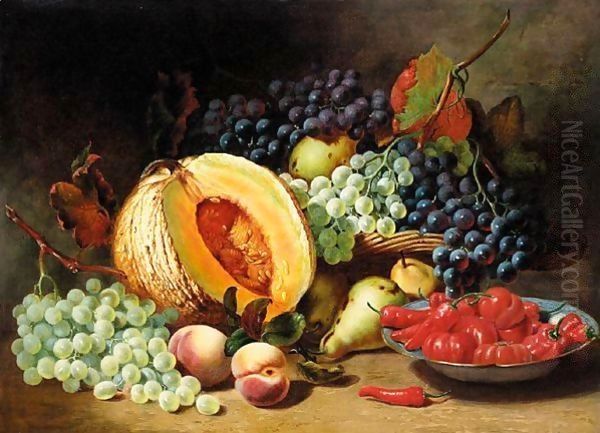 Still Life Of Fruit And Chillies - view 1