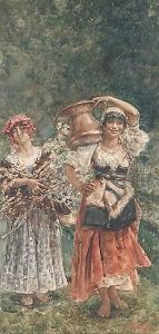Collecting Water From The Well by Jose Villegas y Cordero