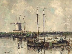 A Canal Scene by William Alfred Gibson