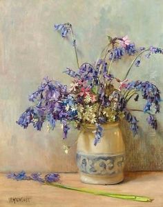 A Still Life Of Bluebells, Campions And Daisies In A Vase by Peter MacGregor Wilson