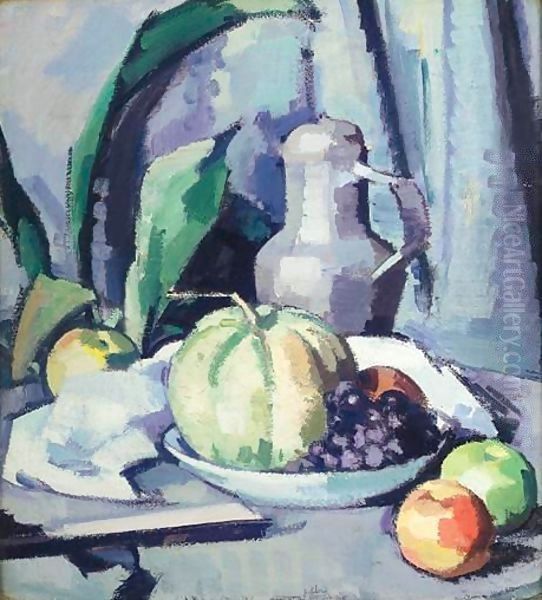 Still Life With Jug, Melon, Grapes And Apples - view 1