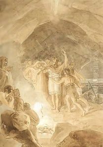 Landscape, Possibly St Paul Shipwrecked On The Island Of Malta by Joshua Cristall