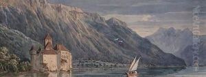 Chateau De Chillon, Lake Geneva by John James Chalon