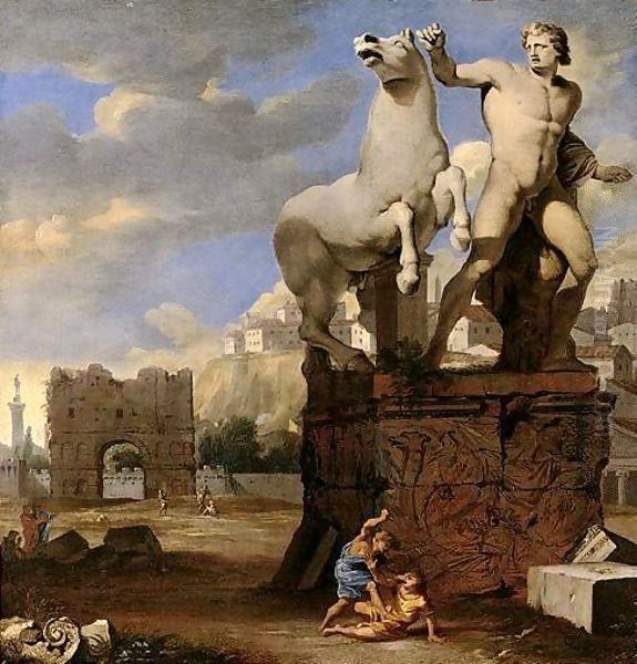 A Capriccio Of The Forum Romanum, With The Sculpture Groups Of Alexander And Bucephalus, And Cain And Abel - view 1