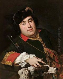 A Portrait Of A Huntsman, Half Length, With His Dog