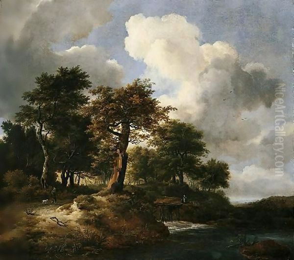 A Landscape With A Torrent At The Margins Of A Wood And Figures On A Road - view 1