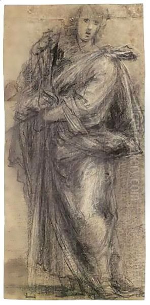 Study Of A Male Saint Holding A Cross - view 1