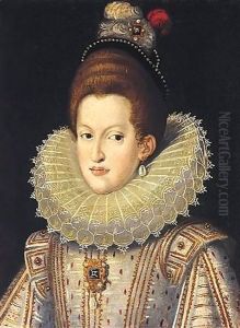 Portrait Of Margaret Of Austria, Half Length, Wearing A White Ruff