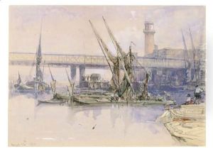 The Shot Tower, Charing Cross Bridge, London by David Roberts