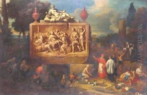Saint Charles Borromee Faisant La Charite Dans Un Paysage Orne De Ruines