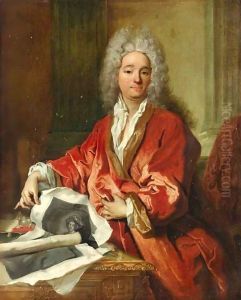 Portrait De Louis D'Assenay Tenant Des Gravures Portrait De Louis D'Assenay Tenant Des Gravures