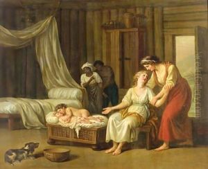Paul Et Virginie Au Berceau Ou La Sympathie by Nicolas Rene Jollain