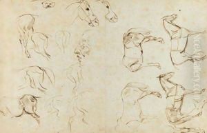 Etude De Chevaux by Eugene Delacroix