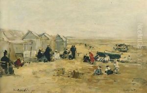 Deauville-Scene De Plage by Eugene Boudin